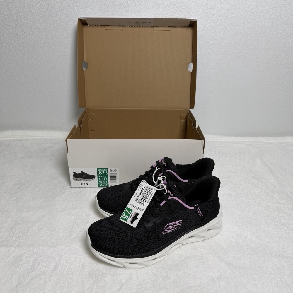 Skechers hands free slip ins women's Athletic Shoes Black Size 7.5 NWT With Box